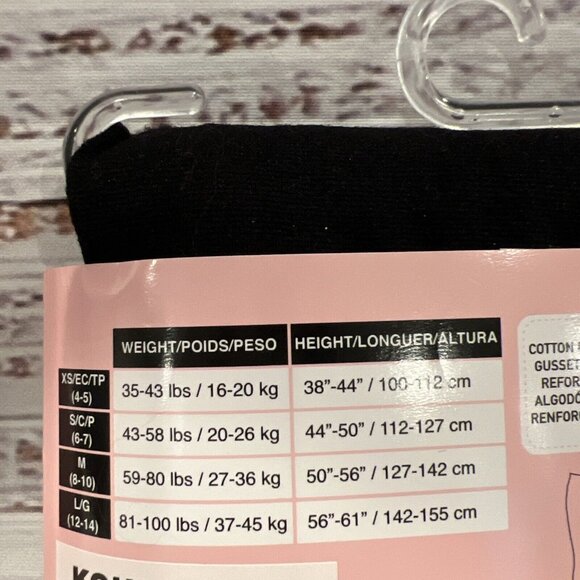 2 Girls Moret Kids Footed Tights Size S Small (6/7) 1 Pink 1 Black NEW - Picture 4 of 6